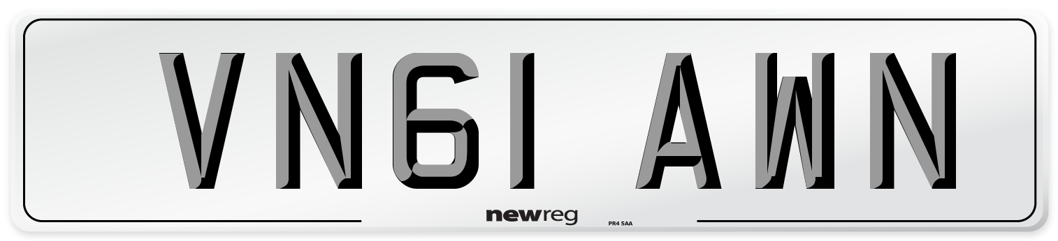 VN61 AWN Number Plate from New Reg